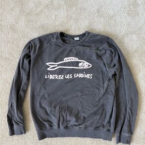 Clare V Gray Graphic Sweatshirt